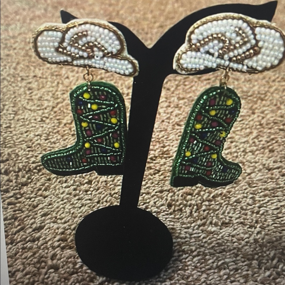 Brooke Wright Christmas Cowboy boot earrings